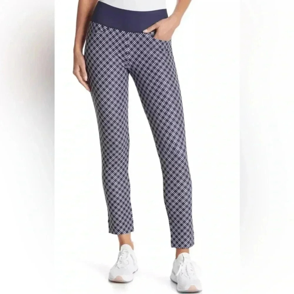 Puma Pwrshape Women's Blue White Checkered Activewear w/ Multi-Pockets